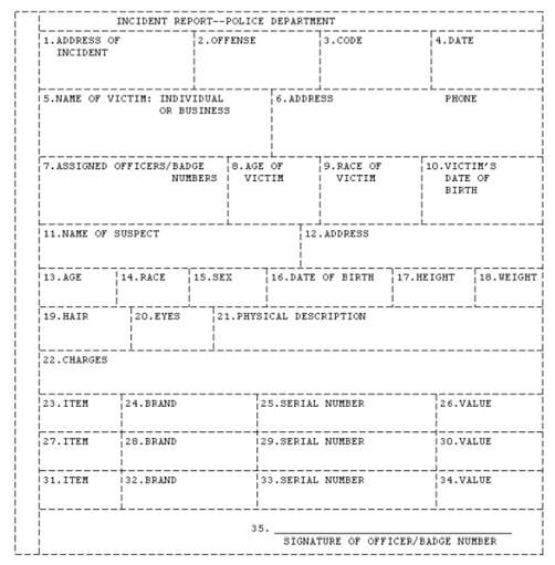incident report form